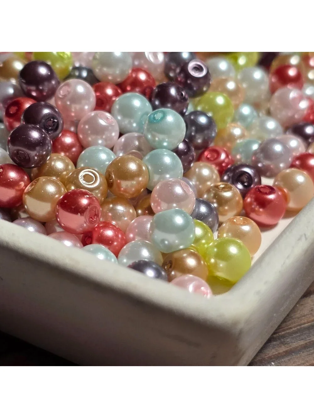 Bulk Lot Glass Pearl Beads 6mm Round in Mixed Colors USA Jewelry Supply 100 pcs